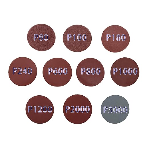 WCIC 100-Pack 2-Inch Precision Sanding Discs | P80 to P3000 Grit | for Detail Work & Small Areas | Silicon Carbide for Models, Jewelry, Auto Detailing