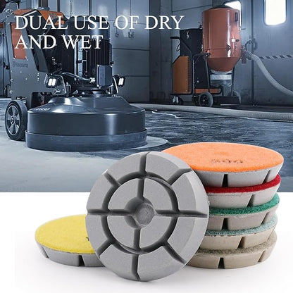 BSRTTOOL 7PCS Resin Diamond Floor Polishing Pads 3 Inch for Granite Marble Stone Terrazzo