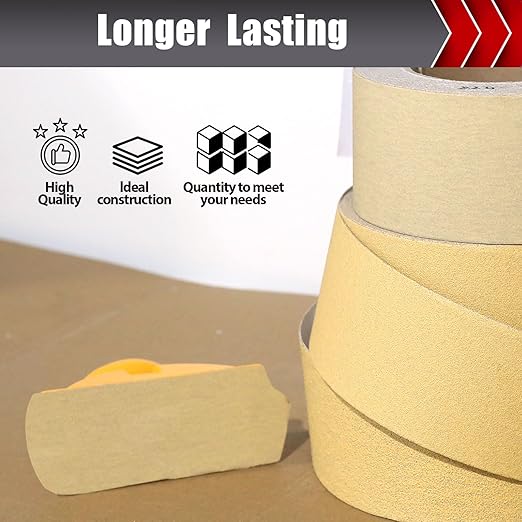 80 Grit PSA Longboard Sandpaper, 20-Yard Long Continuous Roll 2-3/4" Wide Self-Adhesive Sanding Paper for Auto Body Woodworking Metalworking