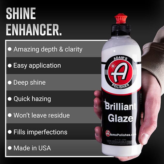 Adam's Polishes Brilliant Glaze 16oz - Amazing Depth, Gloss and Clarity - Achieve that Deep, Wet Looking Shine - Super Easy On and Easy Off