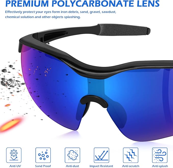 OXG 12 Pack Safety Glasses, ANSI Z87.1 Impact Resistant Anti-Scratch Safety Goggles for Men Women Youth