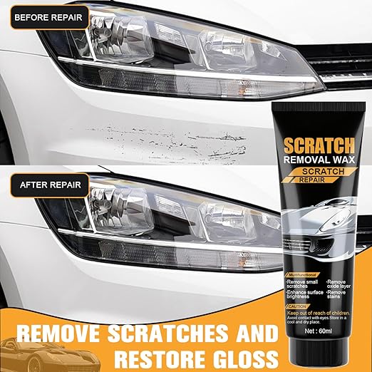 2025 Upgraded Car Scratch Removal Wax,Scratch Remover for Vehicles,Cars Scratch Repair for Vehicles Deep Scratches,Car Scratch Remover Kit with Sponge for Cars Paint Polishing & Repair (2PCS)