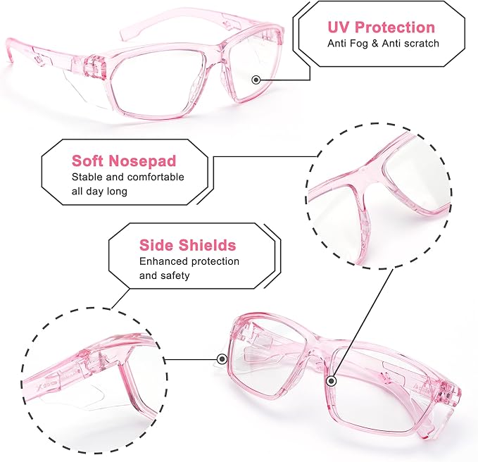 ProtectX Classic Safety Glasses, Anti-Fog Scratch Resistant Lenses, Protective Eyewear for Work, Indoor/Outdoor, ANSI Z87.1