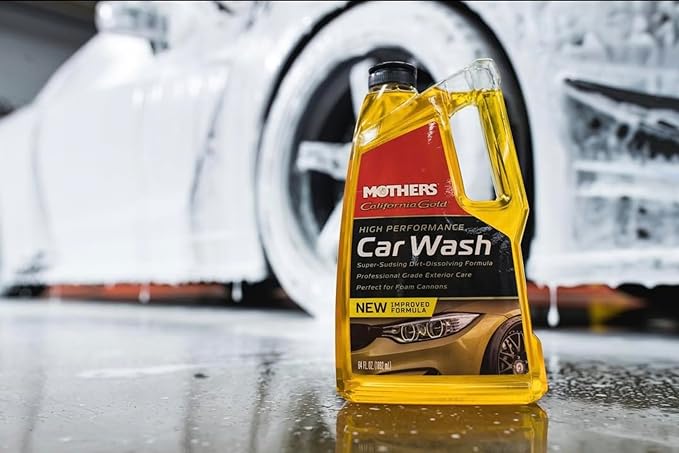 Mothers California Gold High Performance Car Wash, 48 oz. — pH Balanced, Eco-Friendly, Super-Sudsy, Foam Cannon, Safely Cleans Without Stripping Wax, Sealant or Coating, Removes Dirt & Grime (05648)