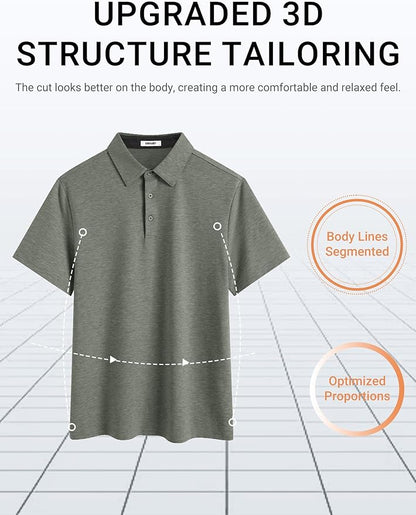 COOFANDY Mens Polo Shirts Short Sleeve Casual Summer Polo Tee Classic Collared Golf Stylish Tops
