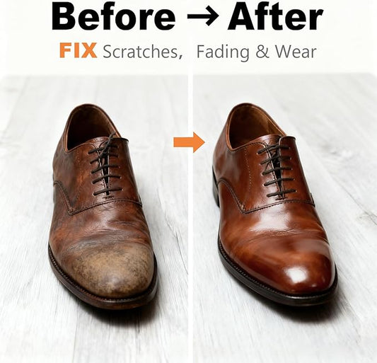 Medium Brown Leather Repair Kit - Recoloring Balm & Dye to Restore Scratches, Faded & Aged Leather & Vinyl Couches, Boots, Car Seats & Furniture
