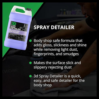 3D Spray Detailer - Silicone-Free Body Shop Detailer Spray for Freshly Painted Vehicles 1 Gallon