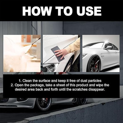 Nano Sparkle Cloth Car Scratch Remover with Scratch Repair Paste,Upgraded Nano Sparkle Cloth for Cars Scratches,Miracle Nano Cleaning Cloth Scratch Remover for Deep Scratch Repair on Car Paint