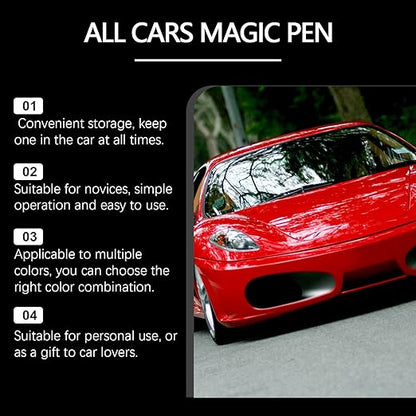 2PCS Magic Car Scratch Removal Pen, Professional Repair Solution for All Cars, Works On Any Color to Fix Scratches Swirl Marks and Scuffs,Weatherproof Touch-Up Paint Pen