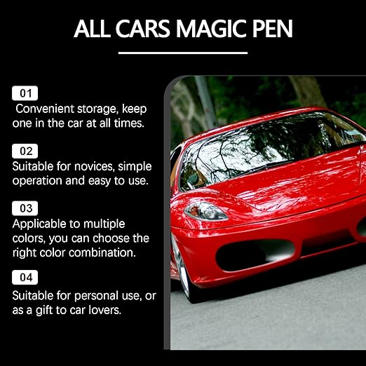 2PCS Magic Car Scratch Removal Pen, Professional Repair Solution for All Cars, Works On Any Color to Fix Scratches Swirl Marks and Scuffs,Weatherproof Touch-Up Paint Pen