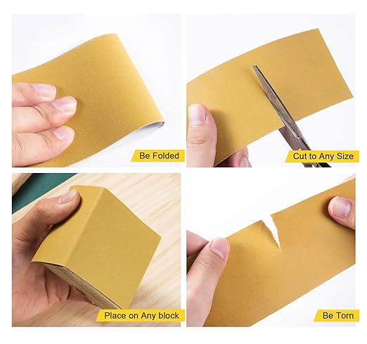 S SATC 240 Grit PSA Longboard Sandpaper 20 Yard Long Continuous Roll, 2-3/4" Wide Self Adhesive Stickyback Sanding Sheets for Automotive, Hand Sanding Blocks,Woodworking, Metal, Plastic