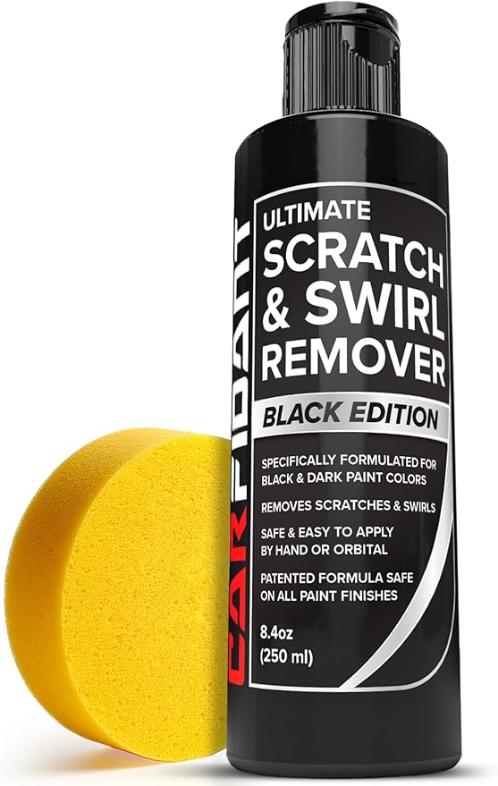 Carfidant Black Scratch and Swirl Remover - Car Scratch Remover for Paint Scratches - Polishing Compound for Cars Kit with Buffer Pad - Buffing Compound for Car Paint Restorer
