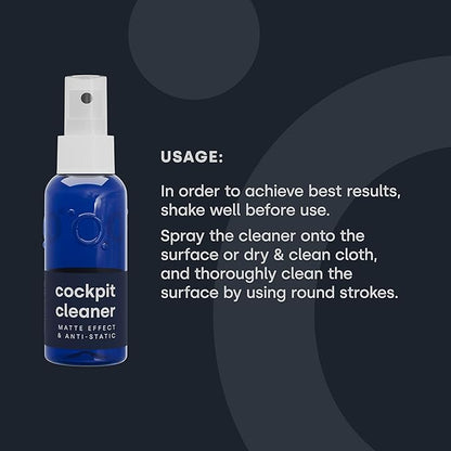 Nanotekas Cockpit Cleaner - Interior Cleaner - Matte Finish Detailer and Spray Sealant has Anti-Static Specs and Silver Nano Particles, Dust-Repellent, Easy Clean for Car Dashboards & Plastics - 100ml