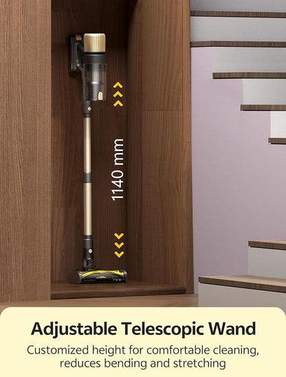 Ultenic Cordless Vacuum Cleaner, 600W 60KPA 65min Runtime, Stick Vacuum with Green Light, Self-Standing & 180° Lay-Flat, Anti-Tangled Brush, Vacuum Cleaners for Home/Hard Floor/Carpet/Pet Hair, U15