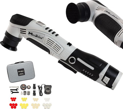 Maxshine Professional Portable Cordless Polisher (M0312 V2) - Portable, Lightweight (1.93 lbs), 6-Speed DA/Rotary Polisher for Auto Detailing, Scratch & Swirl Repair, Paint Protection, Gloss & Shine