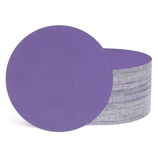 Kozelo 50 Pcs Sanding Discs 6 Inch 2000 Grit Hook and Loop Random Orbital Sandpapers Suitable for Drywall Sander Wood Metal Furniture, Purple