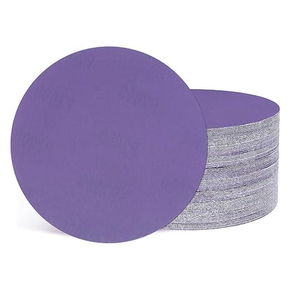 Kozelo 50 Pcs Sanding Discs 6 Inch 2000 Grit Hook and Loop Random Orbital Sandpapers Suitable for Drywall Sander Wood Metal Furniture, Purple