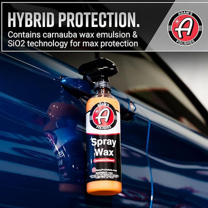 Adam's Polishes Spray Wax 16oz - Premium Infused Carnauba Car Wax Spray For Shine, Polish & Top Coat Paint Protection | Car Wash Enhancer & Clay Bar Lubricant | Car Boat Motorcycle RV Detailing
