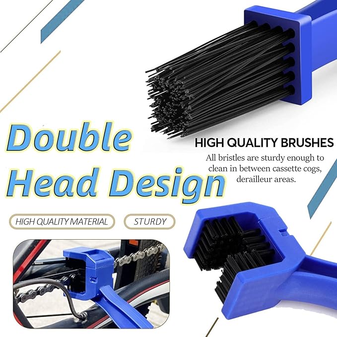 Qihengzhijia Bike Chain Cleaner Tool,4PCS Chain Crankset Brush,Chain Washer Tool Suitable for Motorcycle/Mtb/Mountain/Road Bike Make Stain Dirt Clean