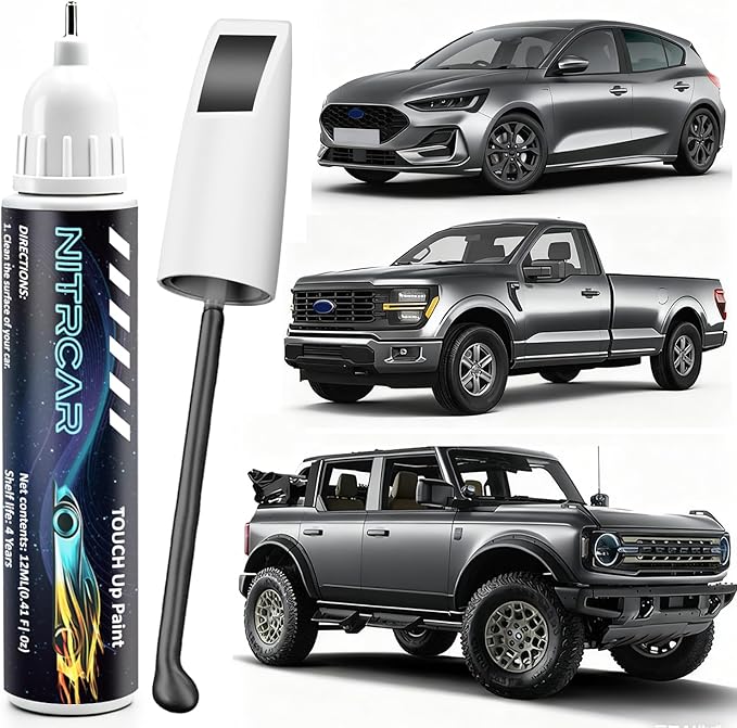 UJ Sterling Gray Metallic Touch Up Paint for Ford,2-in-1 Scratch Repair Kit with 2PCS Disposable Micro Applicators, Quick & Easy Premium Scratch Remover for Deep Scratches