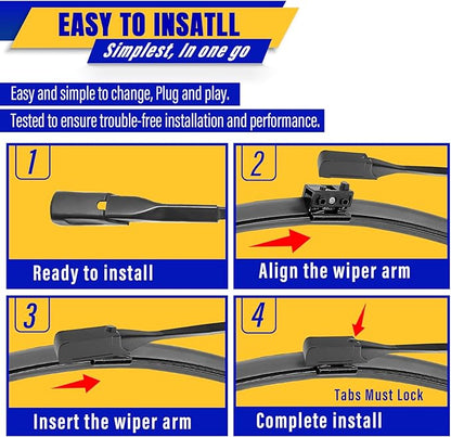 2 wipers Replacement for 2015-2020 MBZ C class and GLC class W205 C205 A205, Windshield Wiper Blades Original Equipment Replacement - 22"/22" (Set of 2)