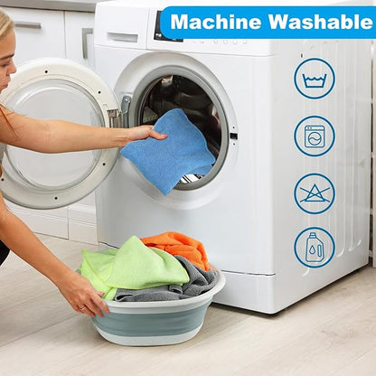 Microfiber Cleaning Cloths 15"x15" – 270GSM Plush Lint-Free Towels for Cars & Auto Detailing, Super Absorbent Car Wash Cloths for Drying, Polishing, Glass & Household(10 Pack)