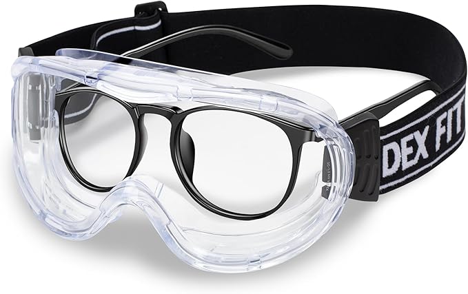 DEX FIT Safety Protective Goggles SG220; 3X Anti Fog & Scratch, Z87 Eye Protection, Adjustable for Lab and Chemistry Work