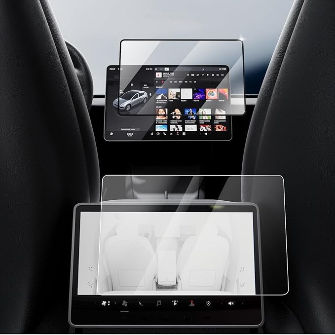 ShowEV Screen Protector for Tesla Model Y Juniper Model 3 Highland Dashboard Touchscreen Tempered Glass Protector with Alignment Kit for New Model Y Juniper Accessories Anti Glare/Anti Finger Print, 2pcs
