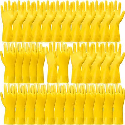 Gandeer 36 Pair Reusable Household Gloves Long Rubber Dishwashing Gloves Kitchen Cleaning for Dishes Clean Gardening