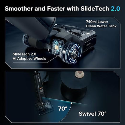 roborock F25 ACE Combo Wet Dry Vacuum Cleaner, 5-in-1 Cordless Stick Vacuum Mop, Smart Hard Floor Washer with 180° Lie-Flat, AI Assitant Wheels, Self Cleaning, 65 min Runtime, Whole House Cleaning