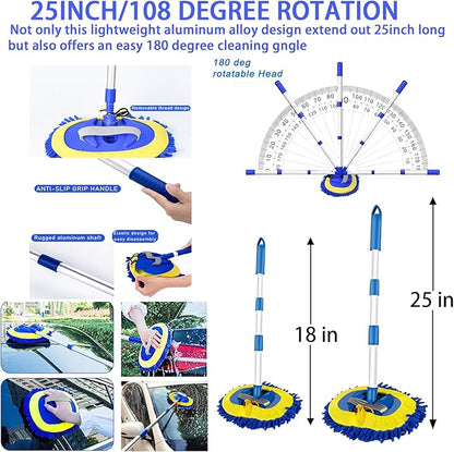 LIANXIN 37Pcs Car Wash Detailing Kit Foam Gun Sprayer Long Handle Foldable Car Wash Brush Bucket Towels Tire Brush Wash Mitt Sponge Duster Brush Car Wash Kit is Complete Car Care Tools