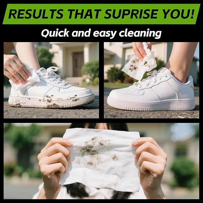 X-SMILE Shoe Cleaner Wipes Sneaker Quick Wipes Disposable Travel Portable Removes Dirt, Stains