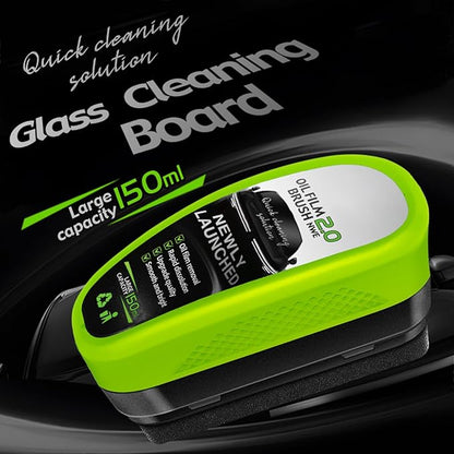 FAIRYTALESPACE Automotive Oil Film Cleaning Brush, Car Glass Oil Film Cleaner - Efficient Windshield Cleaner with Fog Prevention and Clarity Enhancement (2pcs, Green)