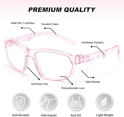 ProtectX Classic Safety Glasses, Anti-Fog Scratch Resistant Lenses, Protective Eyewear for Work, Indoor/Outdoor, ANSI Z87.1