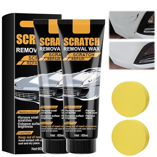 2025 Upgraded Car Scratch Removal Wax,Scratch Remover for Vehicles，Car Polishing Waxfor Paint Polishing & Repair with Wipe Sponge (2 Set)