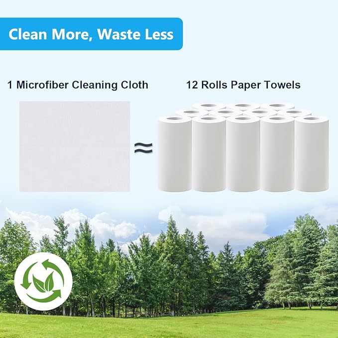 GLIMGLINT White Microfiber Cleaning Cloth, 100 Pack Cleaning Rags, Lint-Free, Ultra Absorbent Reusable Paper Towels for Home, Kitchen, Car, Garage or Shop, Dish Rags, 11" x 9"