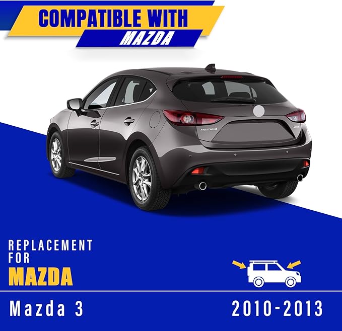 3 wipers Replacement for 2010-2013 Mazda 3, Windshield Wiper Blades Original Equipment Replacement - 24"/19"/14" (Set of 3) U/J HOOK