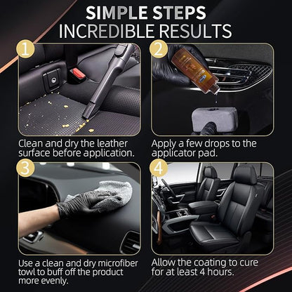 AirTighT Graphene Leather Cleaner and Conditioner Care Kit,Ultraviolet Protection Car Interior Seat Boot Shoe Cleaner Furniture Couch Conditioner, Safe of Leather