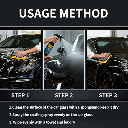 Car Coating Spray, SOPAMI 3-in-1 Quick Effect Coating Agent, Waterless Car Wax Spray for Shine Protection, Nano Hydrophobic Quick Detailer for Paint, Glass, Plastic Metal Surfaces