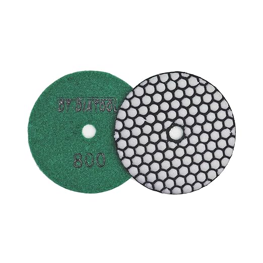 DT-DIATOOL Dry Diamond Polishing Pads 4 Inch for Granite Marble Quartz Stone Countertop Tiles Plastic Mixed Grits Plus Plastic Backer
