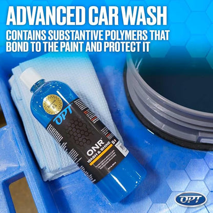 Optimum No Rinse Wash and Shine Version 6 - ONR Rinseless Car Wash Soap for Auto Detailing, Use On Paint, Ceramic Coatings, Glass, Interior (32 Oz)