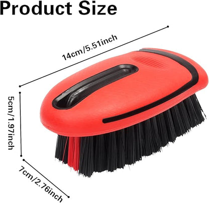 Carpet and Interior Cleaning Brushes, car wash Brush, Carpet Washing Brushes, Hard Bristle Detail Brushes, car and Home Interior Leather Brushes (Red)