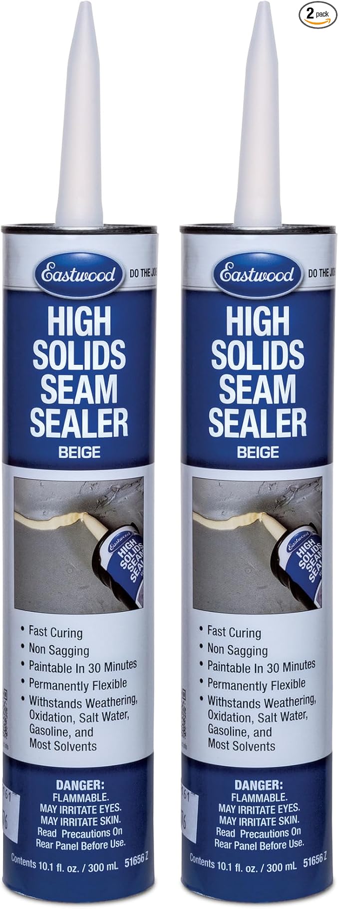 Eastwood Flexible Insulated Waterproof Beige Seam Sealer Cartridge Floor Trunk Fender | 2 Pack