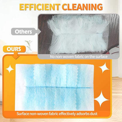 60 Count Electrostatic Duster Refills Compatible with Swiffer Duster,Multi-Surface Dusting Refills,Microfibre Dusters for Cleaning with 1Pcs Retractable Handle,Unscented