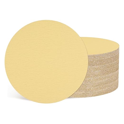 Kozelo 50 Pcs Sanding Discs 8-7/8 Inch 100 Grit Hook and Loop Random Orbital Sandpapers Suitable for Drywall Sander Wood Metal Furniture, Yellow