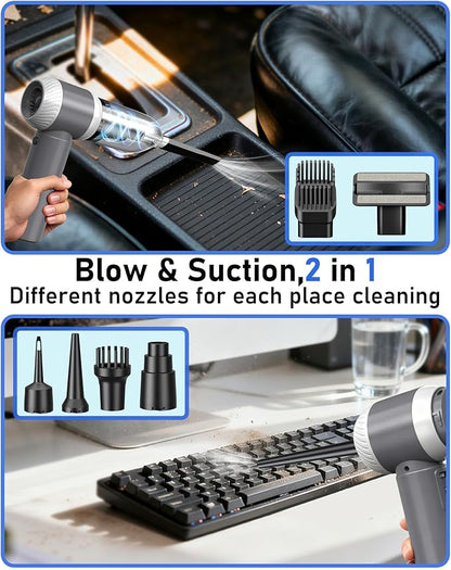Clicar Handheld Vacuum Cordless, Suction/Blow 2 in 1 Cordless Vacuum Cleaner, 100W Large Suction brushless Motor Vacuum Cleaners for Home.Vacuum Cleaner for Car, Home, Pet Hair, Office, Keyboards.