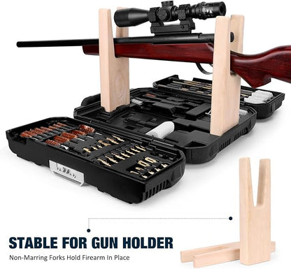 Universal Gun Cleaning Kit for All Caliber Compatible with Pistol Rifle Handgun Shotgun Hunting with Brass Rods and Cleaning Stand