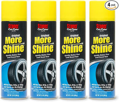 Stoner Car Care 91044-4PK Original More Shine Tire Finish – Tire Shine Spray for a Deep Matte Black Finish with Long-Lasting Rain-Resistant Protection, Non-Greasy No Sling – 12 oz (Pack of 4)