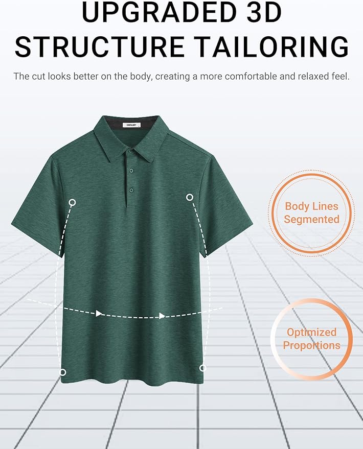 COOFANDY Mens Polo Shirts Short Sleeve Casual Summer Polo Tee Classic Collared Golf Stylish Tops