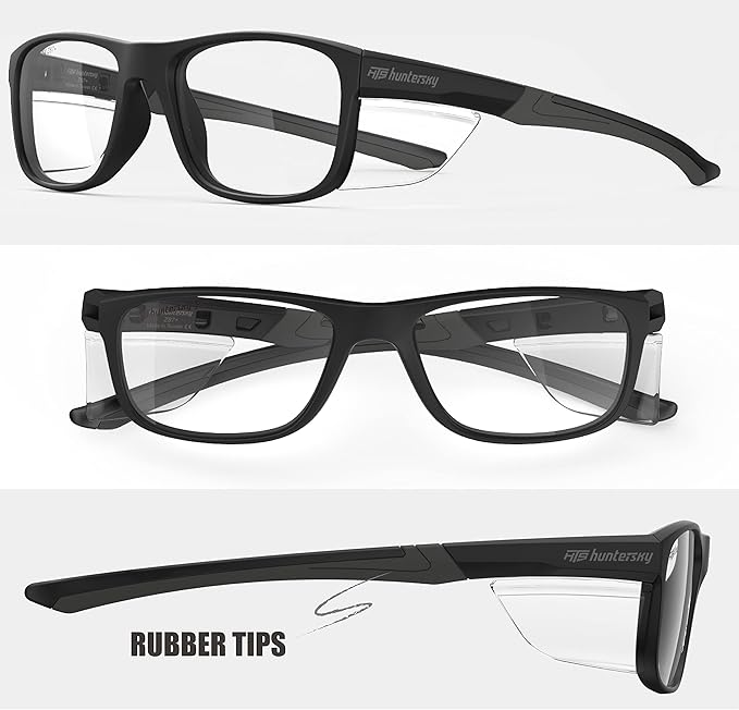 HTS HUNTERSKY TR90NZZ Safety Glasses with Side Shield Small Size Women Men ANSI Z87 Anti Fog Scratch Resistant Lab Pickleball